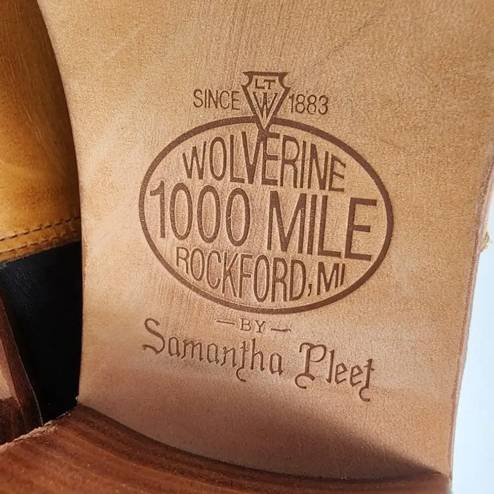 Wolverine 1000 Mile By Samantha Pleet Boots Bonny Pull On Heel Booties Leather 8